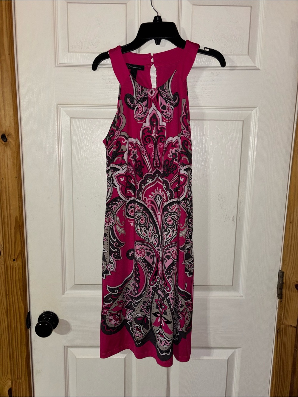 INC International Concepts Fuchsia Paisley Halter Midi Dress
